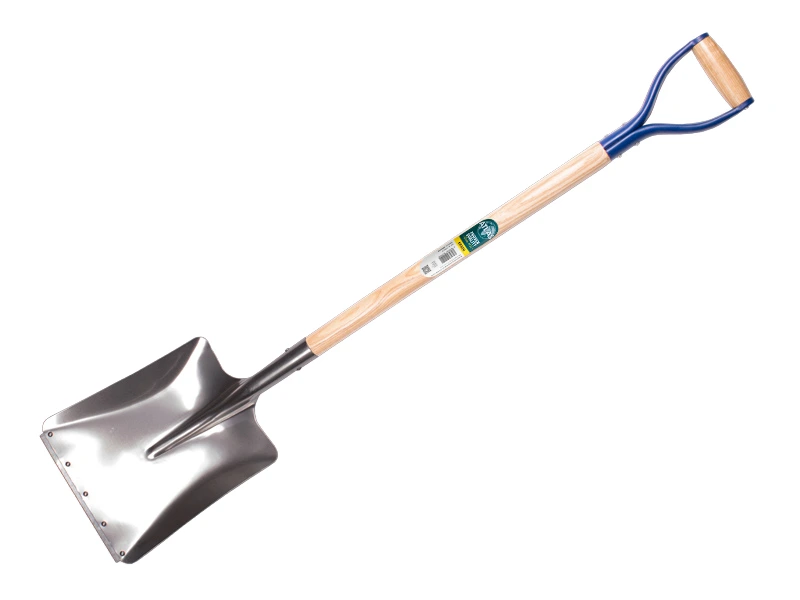 [797018] Ballast shovel ATLAS aluminium with wear strip, 28 x 33 cm, with metal D-handle 95 cm