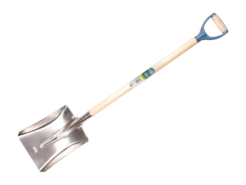 [797100] Ballast shovel OFFNER aluminium without strip, 27 x 34 cm, ATLAS plastic D-handle 95 cm bent