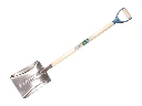 Ballast Shovel OFFNER aluminium without wear strip, 27 x 34 cm, ATLAS plastic D-handle 95 cm bent, FSC 100%