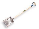 Ballast shovel OFFNER aluminium without strip, 27 x 34 cm, ATLAS plastic D-handle 95 cm bent