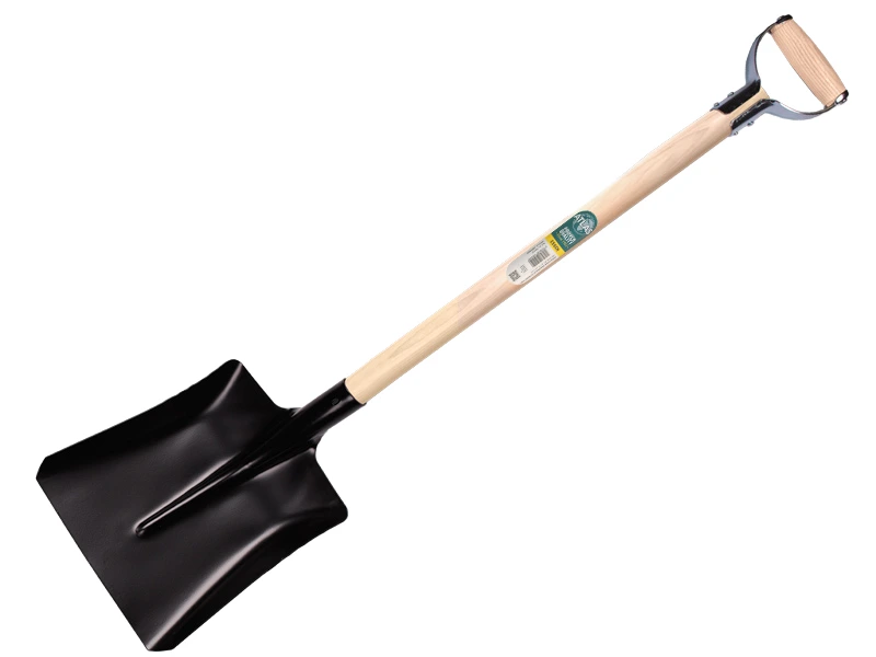[797490] Ballast Shovel IDEAL steel no. 4, 27 x 34 cm, with ATLAS metal D-handle 95 cm bent, FSC 100%