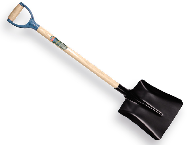 Ballast shovel IDEAL handle, 27 x 34 cm, with ATLAS plastic D-handle 95 cm bent