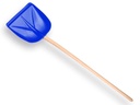 Feeding shovel - ATLAS snow shovel plastic 40 cm, with bent ash wood shovel handle 130 cm