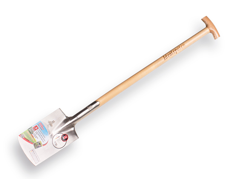 [810010] Bêche IDEAL 1001 nr.2 polie, avec manche de bêche en T en bois de frêne, 85 cm, taille de lame 18 x 28 cm