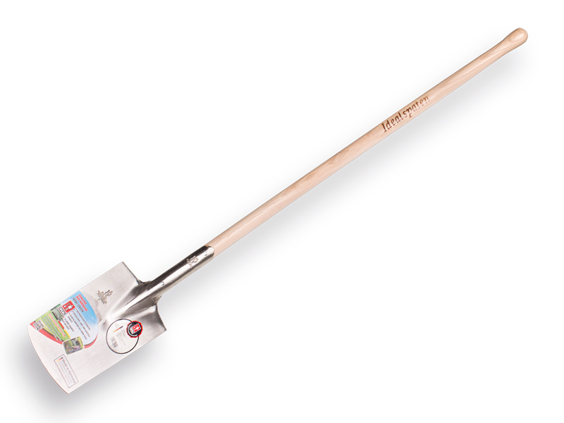 Spade IDEAL 1001 no.2 polished, with ASH WOOD knob handle 110 cm, blade size 18 x 28 cm