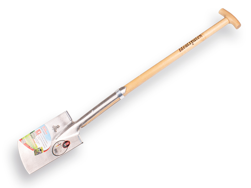 Spade IDEAL 1002 nr.2 gepolijst, met ring, OPSTAP en ESSEN T-steel 85 cm, bladmaat 18 x 28,5 cm