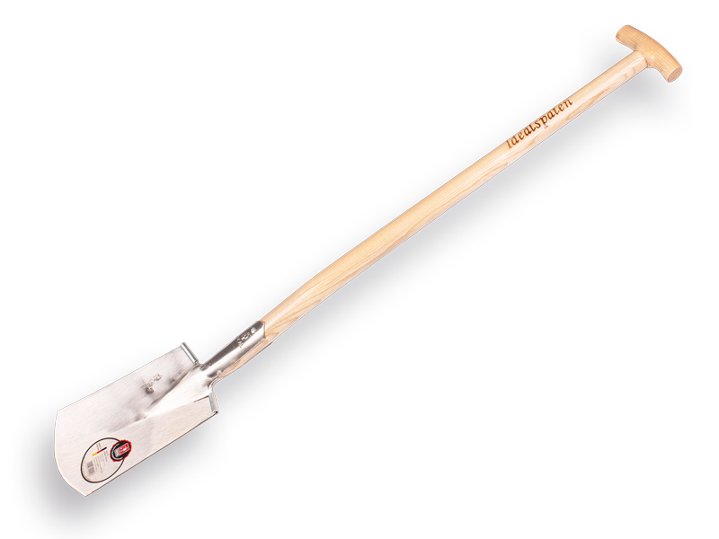 Spade IDEAL 1006 no. 1 polished, with step and ATLAS T-handle 85 cm, blade size 16.5 x 27 cm