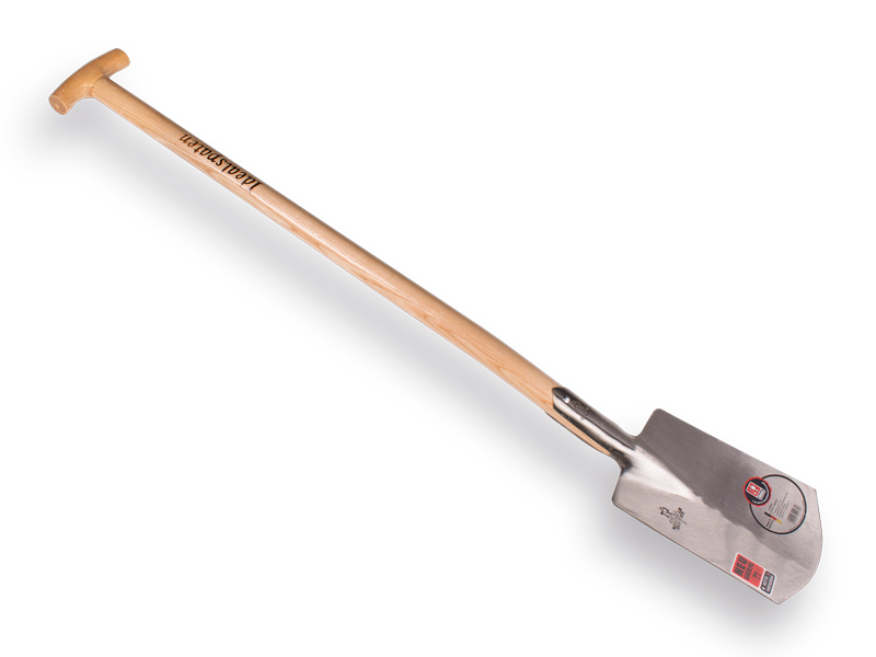 Spaten IDEAL 1006 Nr. 2 poliert, mit Eschenholz T-Stiele 85 cm, Blattgröße 17,5 x 28 cm