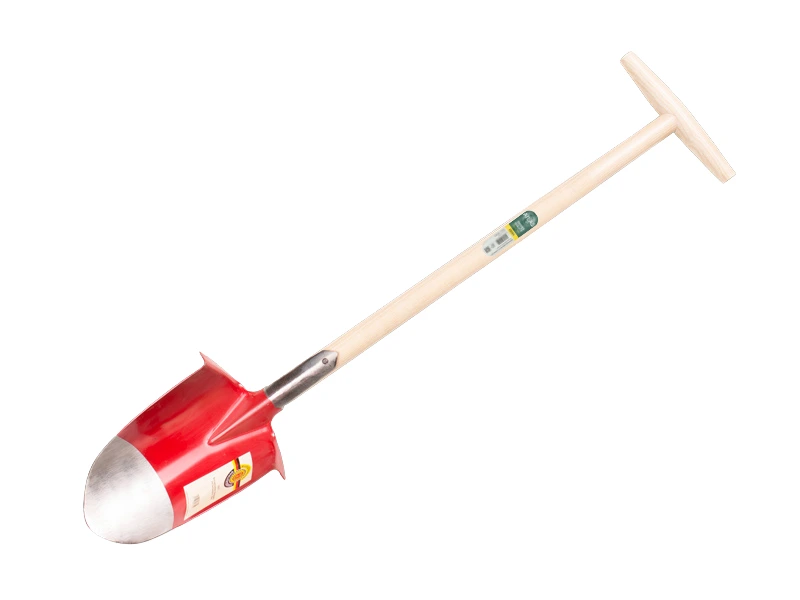 Pelle ronde SHW rouge, largeur supérieure 16,5 cm, avec manche ATLAS de 80 cm et large poignée