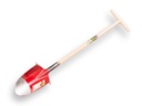 Pelle ronde SHW rouge, largeur supérieure 16,5 cm, avec manche ATLAS de 80 cm et large poignée