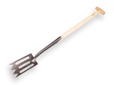 Bêche spork bêche DE WIT forgée avec col de cygne et bois de frêne manche de bêche en T 75 cm