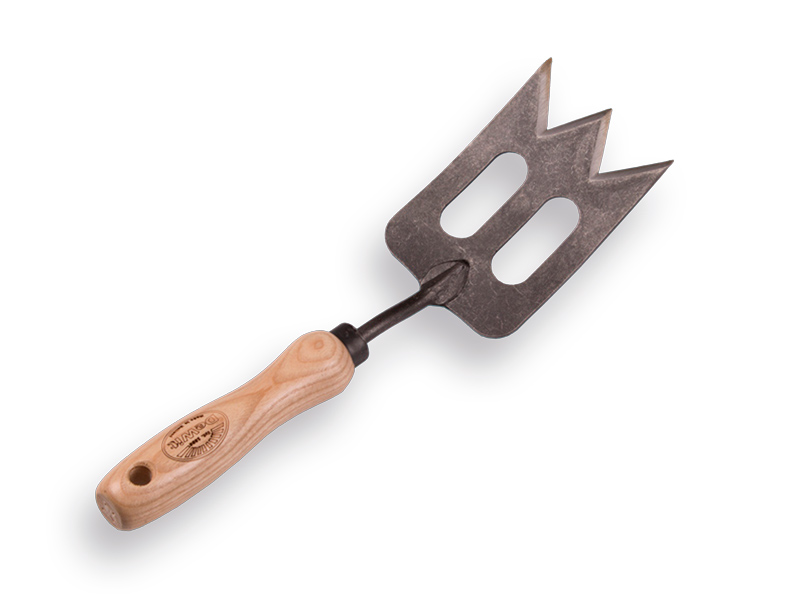 Hand fork spade DE WIT forged 8 cm, with ash wood handle 14 cm