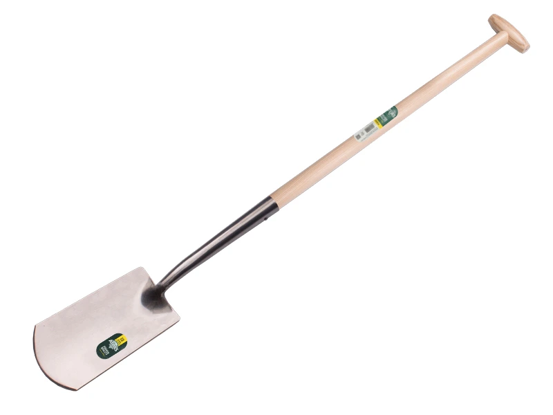 Zwanenhalsspade ATLAS DIAMANT gepolijst, met ATLAS T-steel 80 cm en doorgestoken hilt, FSC 100%