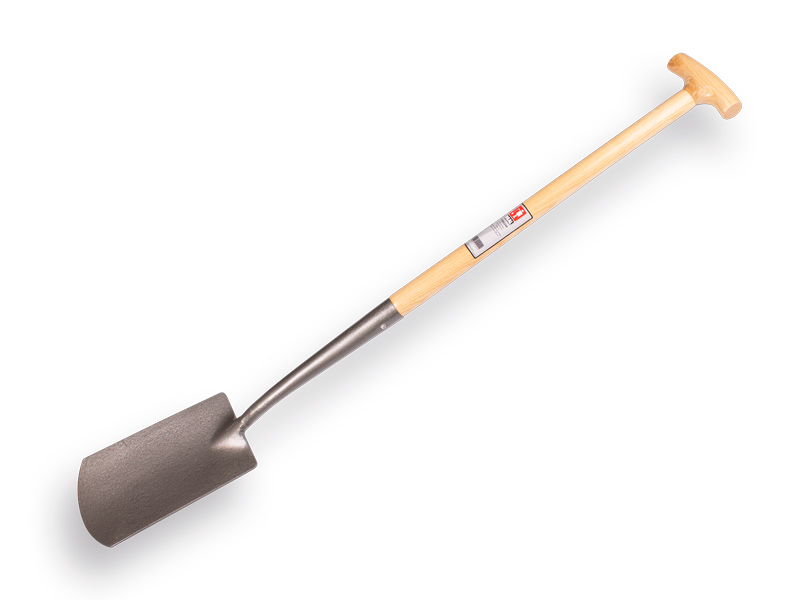 Bêche IDEAL Ecco 1106 gris laqué, avec manche de bêche en T en bois de frêne 85 cm