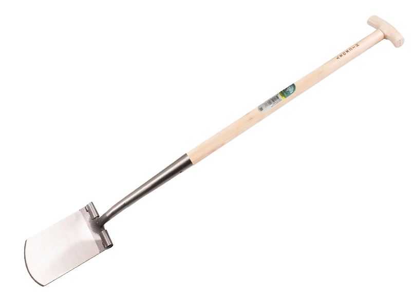 [811053] Spaten mit Schwanenhals ATLAS DIAMANT poliert, mit rundem Tritt und Hickory T-Stiele 80 cm