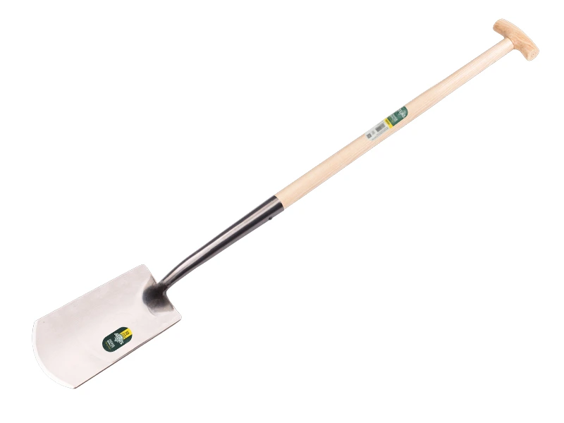 Gooseneck spade ATLAS DIAMANT polished, with ATLAS T-handle 80 cm and T-grip, FSC 100%