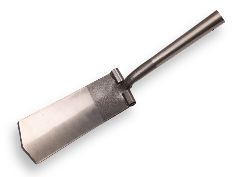 Bêche étroite ATLAS DIAMANT poli, repose-pieds ronds, sans manche
