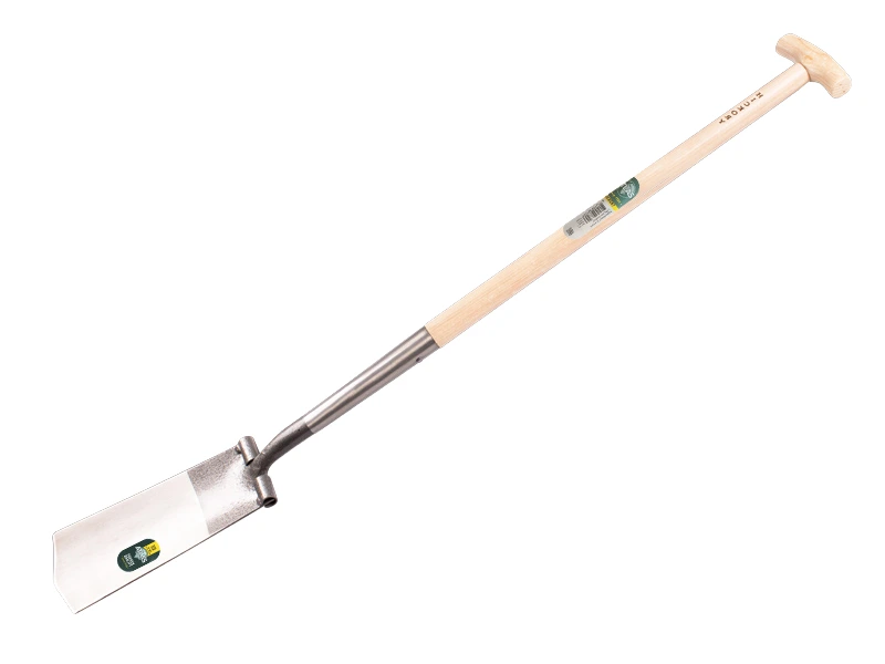 [811062] Bêche étroite ATLAS DIAMANT poli, repose-pieds ronds, avec hickory manche de bêche en T 80 cm