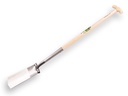 Drainage spade ATLAS DIAMANT polished, ROUND TREADS, with hickory T-handle 80 cm