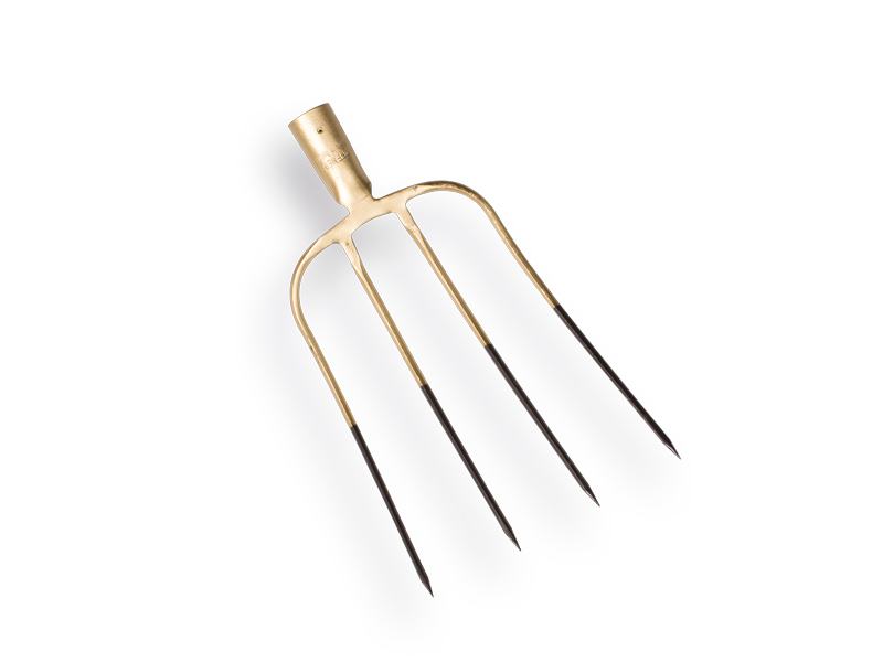 [811100] Fourche à fumier OFFNER 4 dents bronze avec douille, sans manche