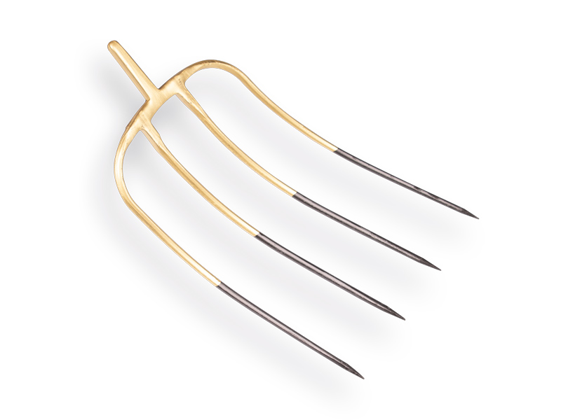[811120] Manure fork OFFNER 4 tines bronze with pin, without handle