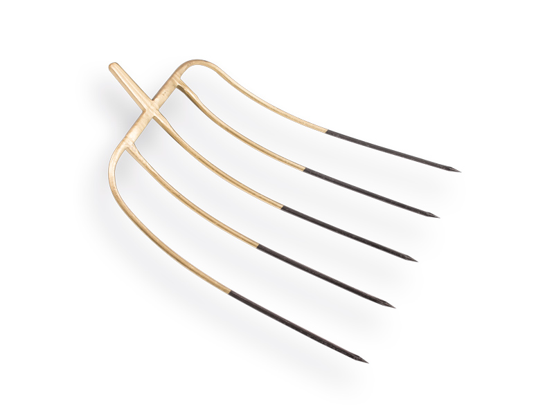 OFFNER Laubgabel mit Stift und 5 Zinken. Breite 45 cm, Ohne Stiel 