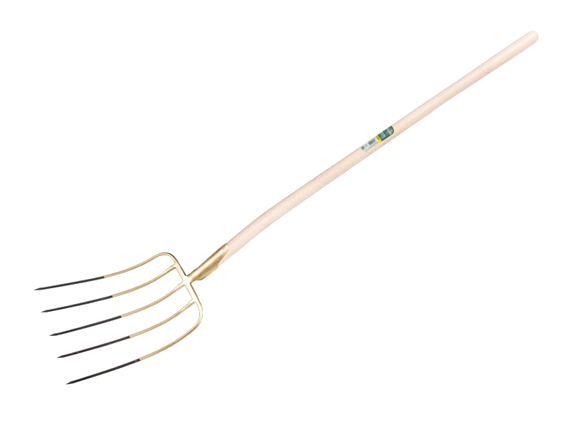 [811165] Laubgabel OFFNER 5-zinkig mit Doppelfeder-Tülle, 45 cm lang, mit ATLAS Schaufelstiel 130 cm, FSC 100%