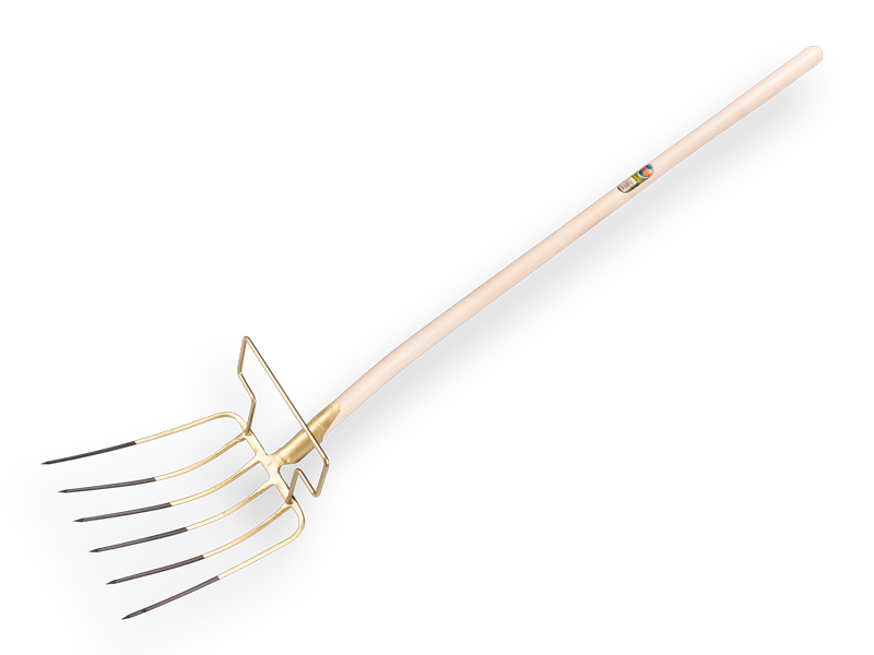 [811166] Laubgabel OFFNER 6-zinkig mit Bügel und ATLAS Schaufelstiel 130 cm, FSC 100%
