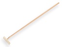 Gartenrechen OFFNER 10 gebogene Zinken, mit offener Tülle und ATLAS Stiel 160 x 2,8 cm