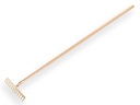 Garden rake OFFNER 12 bent tines, with open socket and ATLAS handle 160 x 2.8 cm