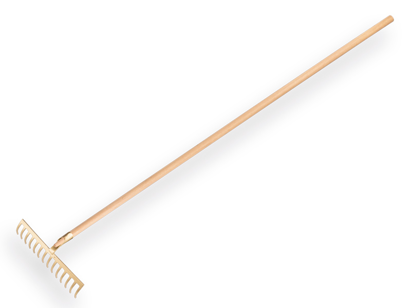 [817234] Gartenrechen OFFNER 14 gebogene Zinken, mit offener Tülle und ATLAS Stiel 160 x 2,8 cm