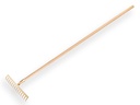 Garden rake OFFNER 14 bent tines, with open socket and ATLAS handle 160 x 2.8 cm