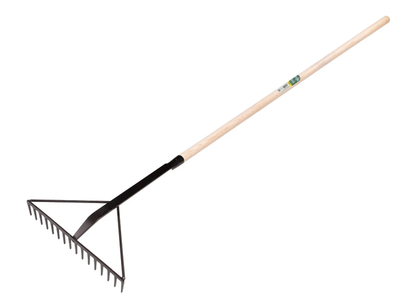 Asphaltharke ATLAS verstärkt schwarz, 16 Zinken mit Tülle 60 cm und ESCHENholzstiel 130 cm (Ersatz für 818260)