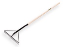 Asphalt rake ATLAS reinforced black, 16 tines with socket 60 cm and ash wood handle 130 cm