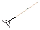 Asphaltharke VICTORIA verstärkt schwarz, 16 Zinken mit Tülle 50 cm und ATLAS Stiel 130 cm