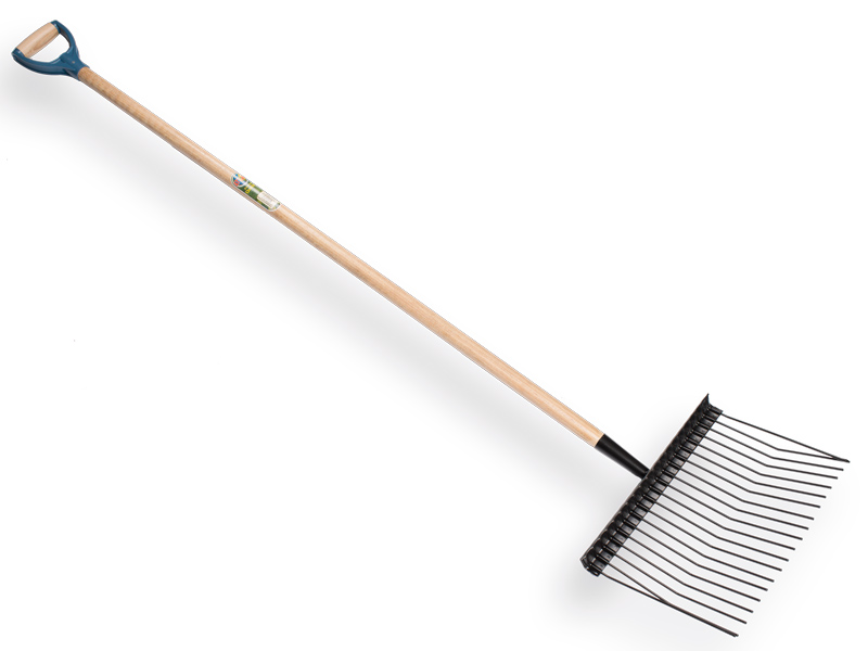 Manure fork ATLAS steel, finely toothed with ATLAS handle 130 x 3.0 cm and D-handle, FSC 100%