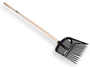 Fourche à fumier ATLAS en plastique noir avec bois de frêne manche de pelle 130 cm courbé