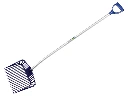 Schaufelrechen ATLAS Kunststoff, 18 Zinken 33 cm, gebogen Aluminiumstiel und D-Griff