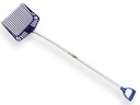 Scoop rake ATLAS plastic, 18 tines, 33 cm, bent aluminium handle and D-grip