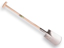 Spade ATLAS DIAMANT polished, ROUND TREADS, with ATLAS T-handle 95 cm