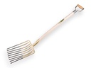 Fourche à pommes de terre OFFNER 9 dents 26 cm, avec douille de manche et ATLAS manche à poignée en D métallique 95 cm