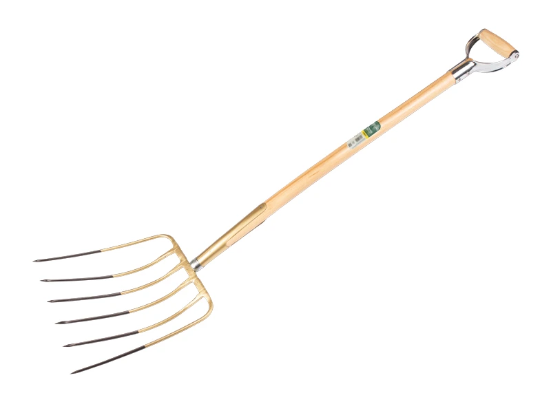 [842015] Maisgabel OFFNER 6 Zinken 32 cm mit Stift, Federhülse und ATLAS Metall-D-Griff 95 cm