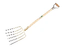 Silage fork OFFNER 6 tines 32 cm with lip socket and ATLAS metal D-handle 95 cm