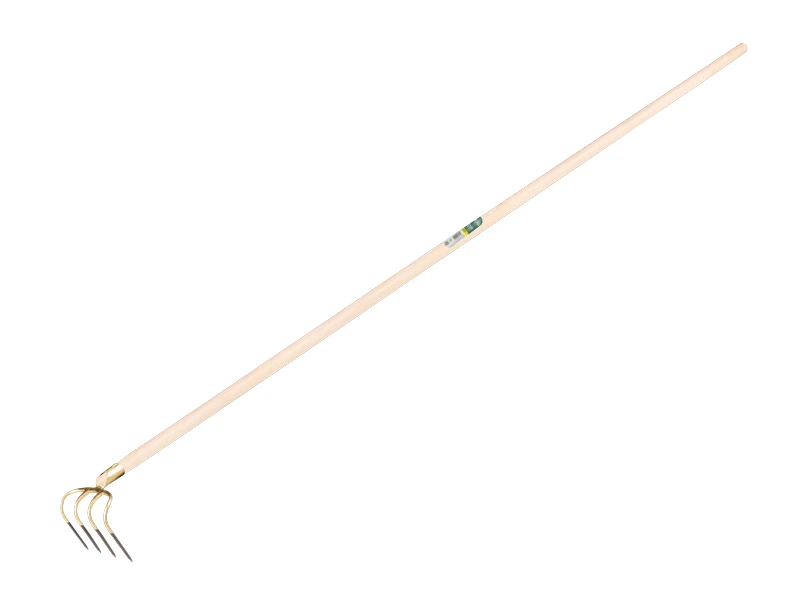 [844415] Crochet à fumier OFFNER avec 4 longues dents 21 cm, douille et manche conique ATLAS 270 cm