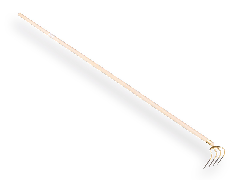 [844415] Manure fork OFFNER 4 tines, long tines 21 cm, with socket and tapered ATLAS handle 270 cm