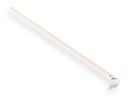 Crochet à fumier OFFNER 4 dents, dents longues 21 cm, avec douille et manche ATLAS conique 270 cm
