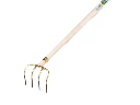 OFFNER manure hook with 4 long tines 21 cm, socket and straight ATLAS Ecofiber handle 250 cm