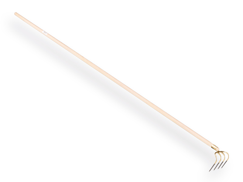 Mesthaak OFFNER 4 tands, lange tanden 21 cm, met dul en rechte ATLAS Ecofiber steel 300 cm