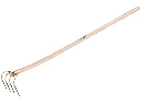 OFFNER manure hook with 4 short tines 13 cm, socket and bent ATLAS handle 140 cm, FSC 100%