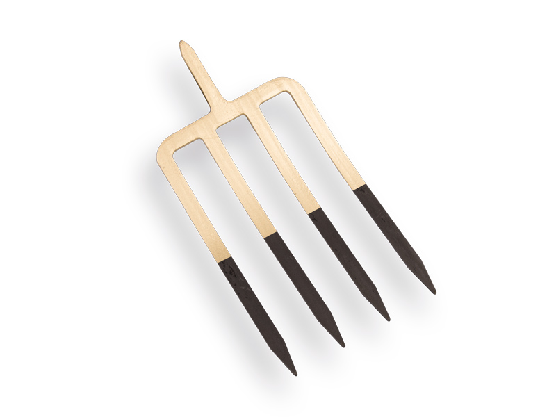 [862000] Digging fork OFFNER 4-tine bronze, 27 cm with shank
